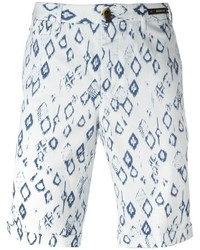 weiße und blaue bedruckte Shorts von Pt01