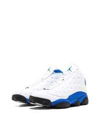 weiße und blaue hohe Sneakers aus Leder von Jordan