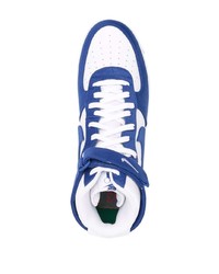 weiße und blaue hohe Sneakers aus Leder von Nike