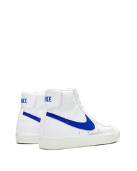 weiße und blaue hohe Sneakers aus Leder von Nike