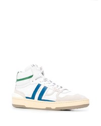 weiße und blaue hohe Sneakers aus Leder von Lanvin