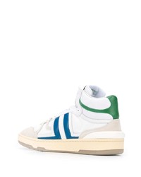 weiße und blaue hohe Sneakers aus Leder von Lanvin