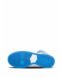 weiße und blaue hohe Sneakers aus Leder von Nike