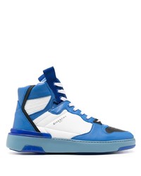 weiße und blaue hohe Sneakers aus Leder von Givenchy
