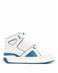 weiße und blaue hohe Sneakers aus Leder von Just Don