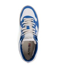 weiße und blaue hohe Sneakers aus Leder von AUTRY