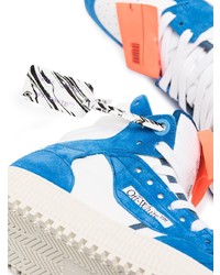 weiße und blaue hohe Sneakers aus Leder von Off-White