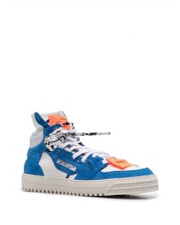 weiße und blaue hohe Sneakers aus Leder von Off-White