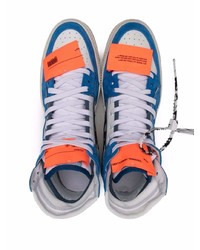 weiße und blaue hohe Sneakers aus Leder von Off-White