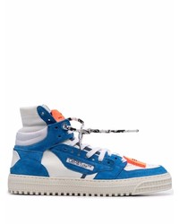 weiße und blaue hohe Sneakers aus Leder von Off-White
