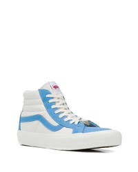 weiße und blaue hohe Sneakers aus Leder von Vans