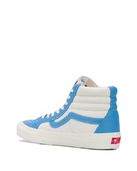 weiße und blaue hohe Sneakers aus Leder von Vans