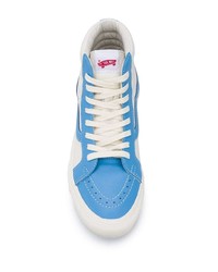 weiße und blaue hohe Sneakers aus Leder von Vans