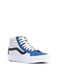 weiße und blaue hohe Sneakers aus Leder von Vans