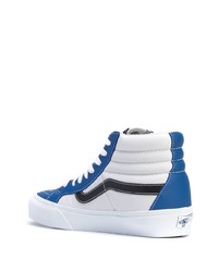 weiße und blaue hohe Sneakers aus Leder von Vans