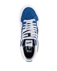 weiße und blaue hohe Sneakers aus Leder von Vans