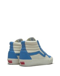 weiße und blaue hohe Sneakers aus Leder von Vans