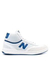weiße und blaue hohe Sneakers aus Segeltuch von New Balance