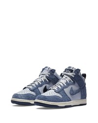 weiße und blaue hohe Sneakers aus Wildleder von Nike