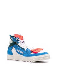 weiße und blaue hohe Sneakers aus Wildleder von Off-White