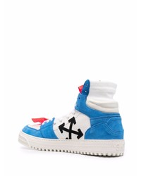 weiße und blaue hohe Sneakers aus Wildleder von Off-White