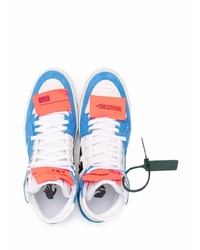 weiße und blaue hohe Sneakers aus Wildleder von Off-White