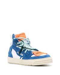 weiße und blaue hohe Sneakers aus Wildleder von Off-White