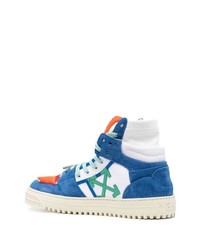 weiße und blaue hohe Sneakers aus Wildleder von Off-White