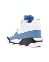 weiße und blaue hohe Sneakers von Versace