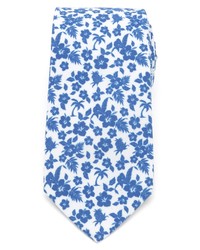 weiße und blaue Krawatte mit Blumenmuster