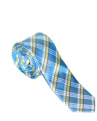 weiße und blaue Krawatte mit Schottenmuster