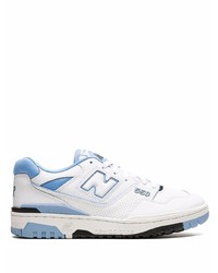 weiße und blaue Leder niedrige Sneakers von New Balance