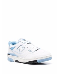 weiße und blaue Leder niedrige Sneakers von New Balance