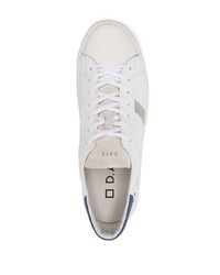 weiße und blaue Leder niedrige Sneakers von D.A.T.E