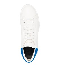 weiße und blaue Leder niedrige Sneakers von Officine Creative