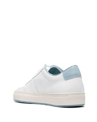 weiße und blaue Leder niedrige Sneakers von Common Projects