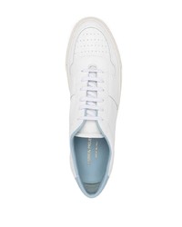 weiße und blaue Leder niedrige Sneakers von Common Projects