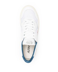 weiße und blaue Leder niedrige Sneakers von AUTRY