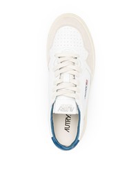 weiße und blaue Leder niedrige Sneakers von AUTRY