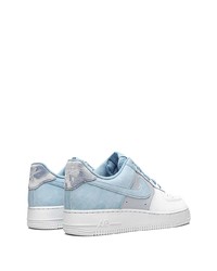 weiße und blaue Leder niedrige Sneakers von Nike