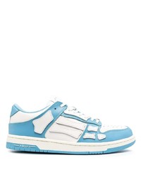 weiße und blaue Leder niedrige Sneakers von Amiri