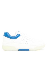 weiße und blaue Leder niedrige Sneakers von Amiri