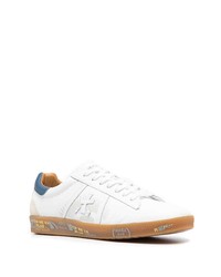 weiße und blaue Leder niedrige Sneakers von Premiata