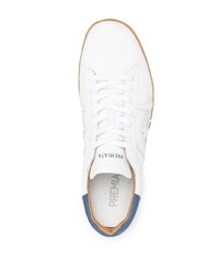 weiße und blaue Leder niedrige Sneakers von Premiata