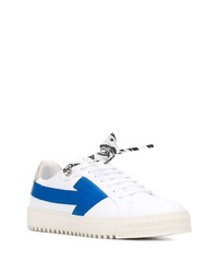 weiße und blaue Leder niedrige Sneakers von Off-White