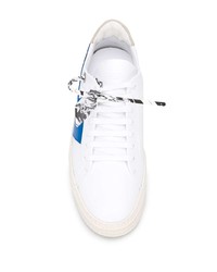 weiße und blaue Leder niedrige Sneakers von Off-White