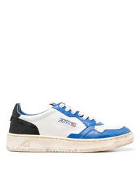 weiße und blaue Leder niedrige Sneakers von AUTRY