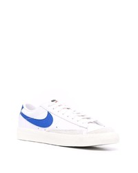 weiße und blaue Leder niedrige Sneakers von Nike