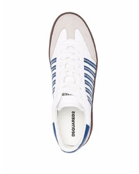 weiße und blaue Leder niedrige Sneakers von DSQUARED2