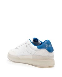 weiße und blaue Leder niedrige Sneakers von Karl Lagerfeld